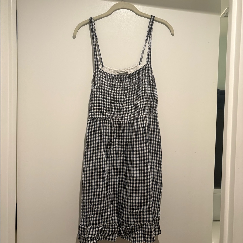 Abercrombie & Fitch Black and White Gingham Mini Dress